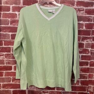 Cherokee Light Green V-Neck Sweater